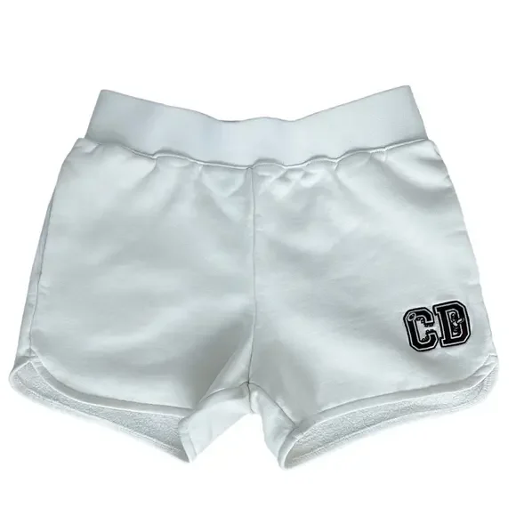 CHRISTIAN DIOR Cream Embroidered Sweatshirt Athletic Shorts - Picture 1 of 4